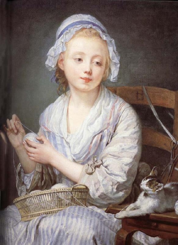 Jean-Baptiste Greuze The wool Winder Norge oil painting art